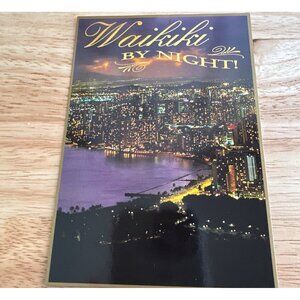 Waikiki By Night! Postcard - Island Heritage - Stunning Nightscape Of Waikiki